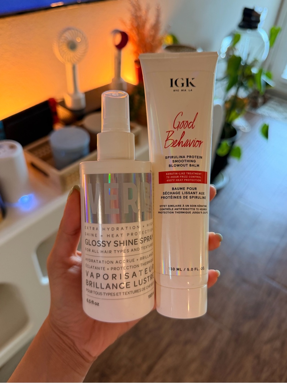 IGK Good Behavior Blowout balm & Verb Glossy Shine Spray duo